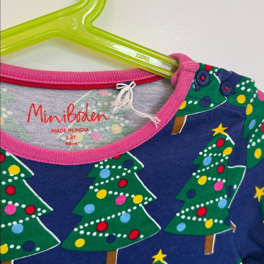 *NEW* MINI BODEN CHRISTMAS TREE TUNIC DRESS 2-3 YEARS - Picture 4 of 6